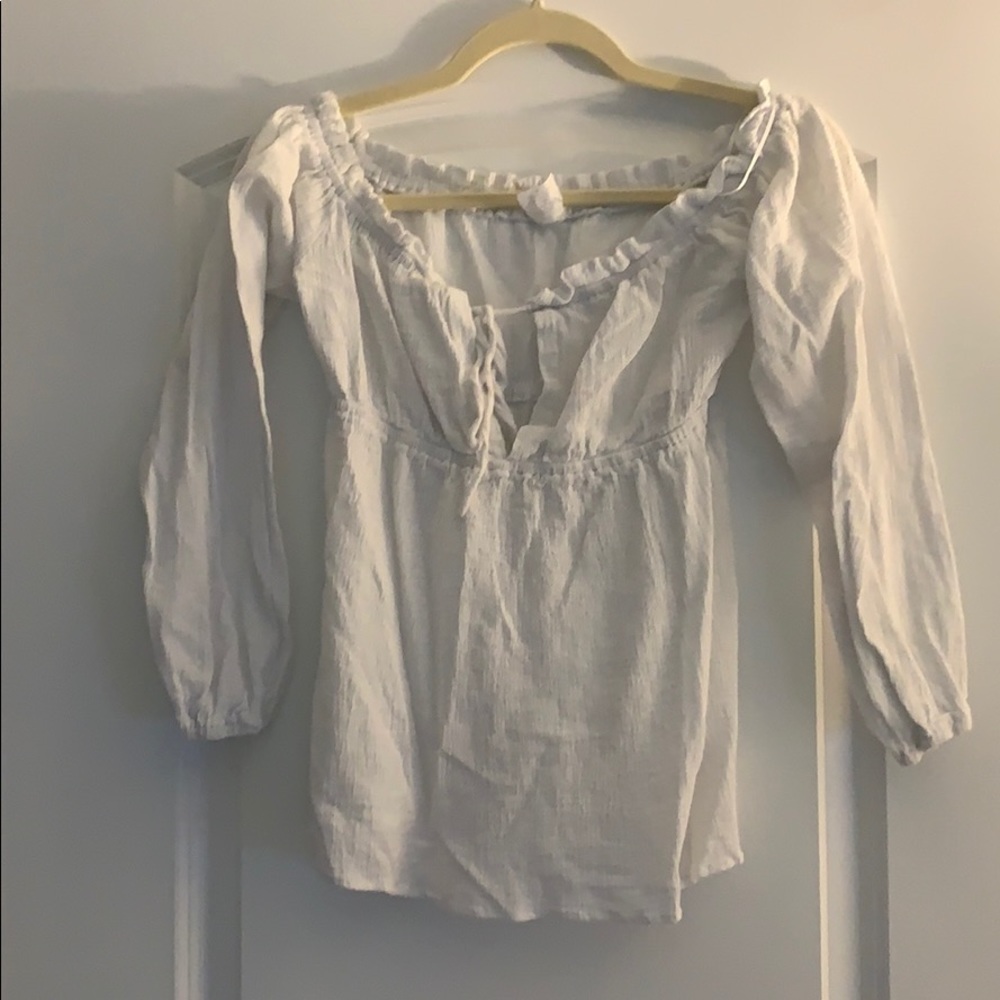 White off the shoulder peasant blouse